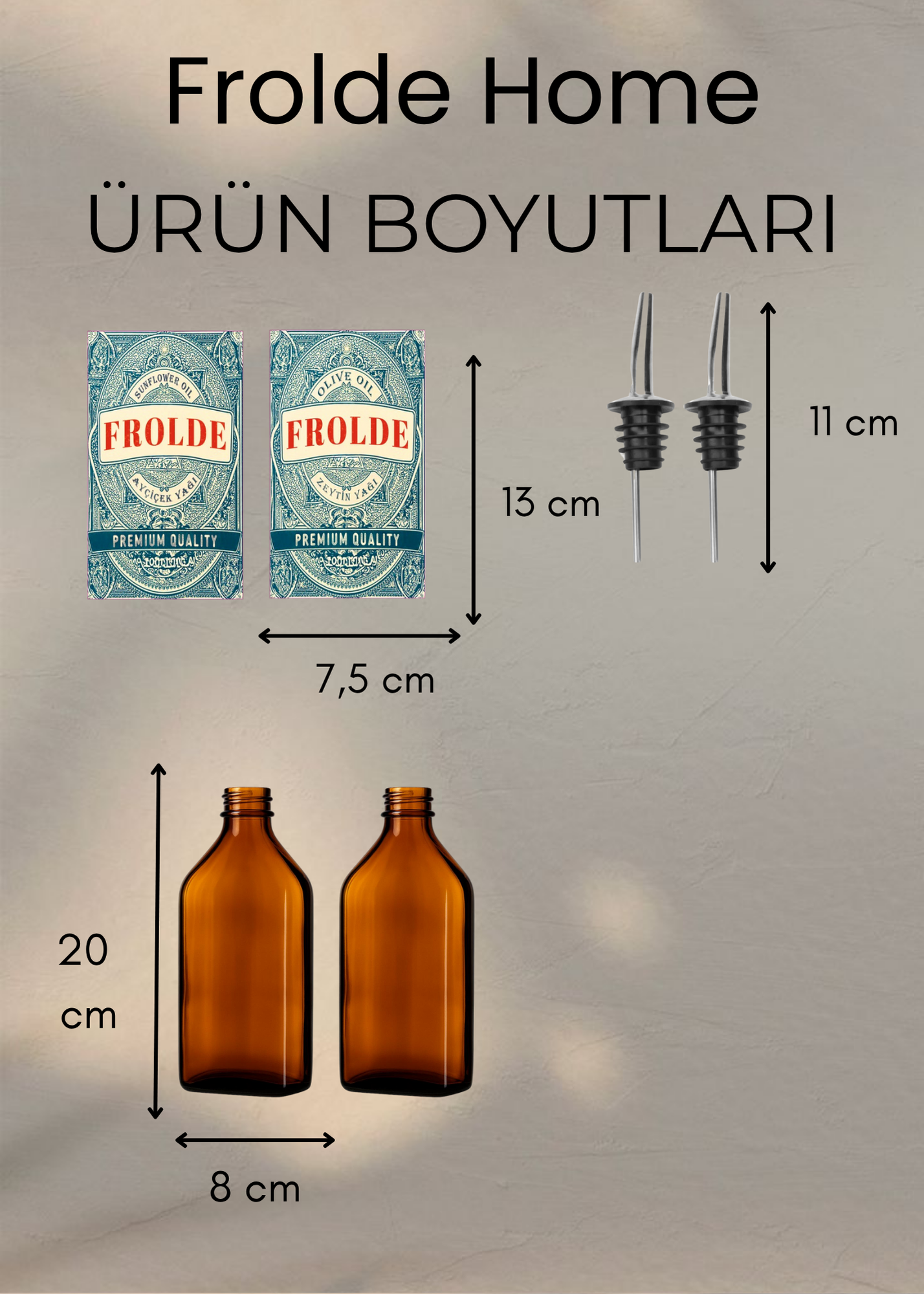 2'li Amber 500 ml Cam Yassı Ayçiçek Yağı Zeytinyağı Şişesi Yağdanlık