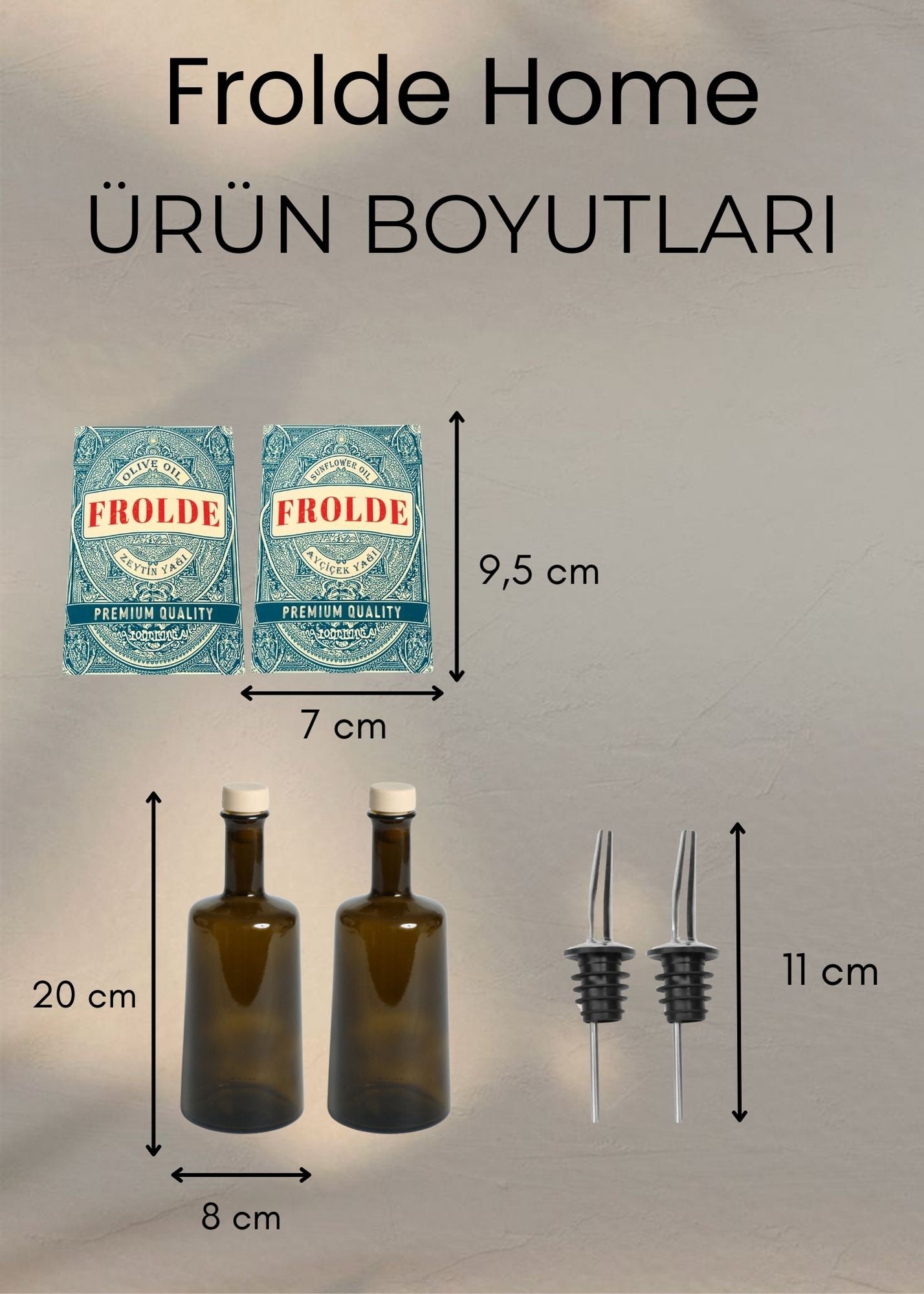 2'li Amber 500 ml Cam Ayçiçek Yağı Zeytinyağı Şişesi Yağdanlık