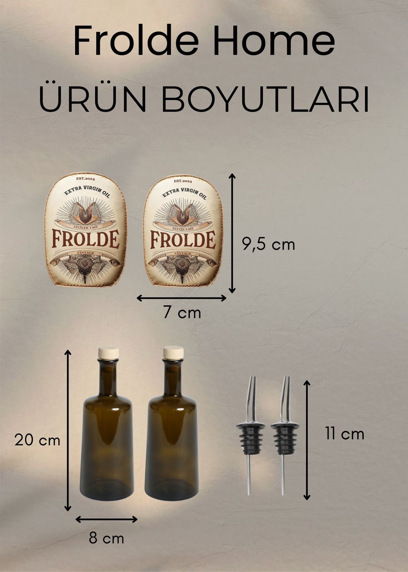 2'li Amber 500 ml Cam Ayçiçek Yağı Zeytinyağı Şişesi Yağdanlık