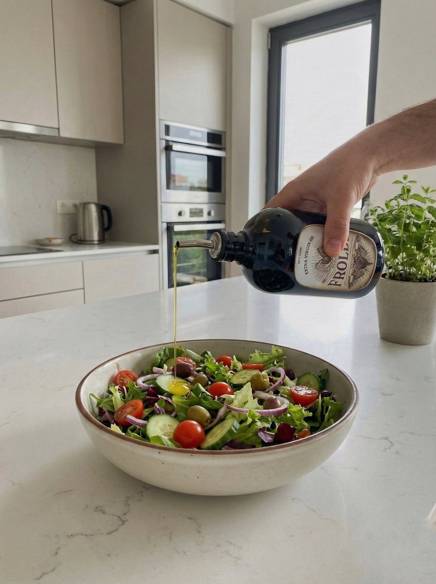 Amber 500 ml Cam Zeytinyağı Yağdanlık Şişesi Vintage Ayçiçek Yağlık