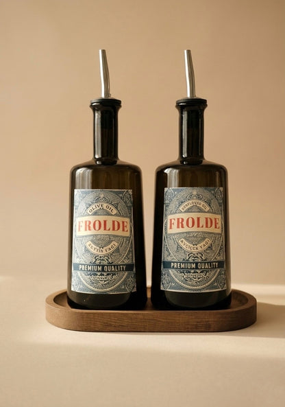 2'li Amber 500 ml Cam Ayçiçek Yağı Zeytinyağı Şişesi Yağdanlık