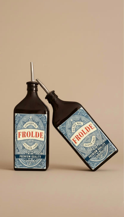 2'li Amber 500 ml Cam Yassı Ayçiçek Yağı Zeytinyağı Şişesi Yağdanlık