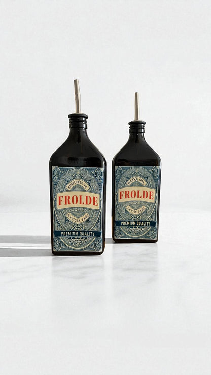 2'li Amber 500 ml Cam Yassı Ayçiçek Yağı Zeytinyağı Şişesi Yağdanlık