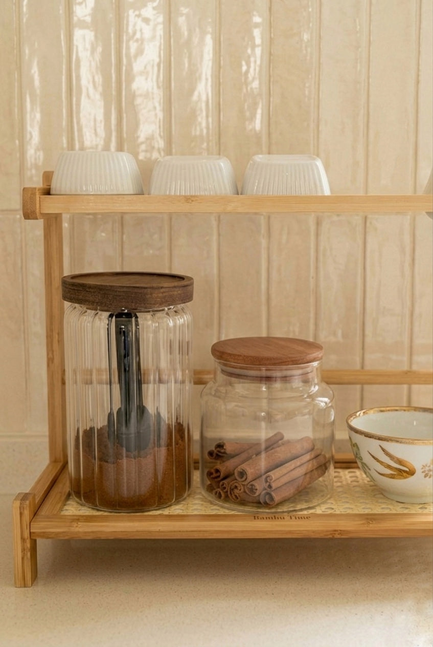 Bambu Tezgah Üstü Hazeran Bulaşıklık Organizer Düzenleyici 40x14,5x16 cm