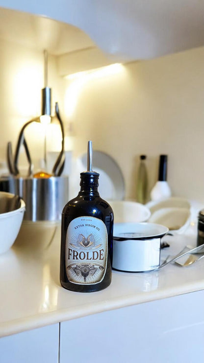 Amber 500 ml Cam Zeytinyağı Yağdanlık Şişesi Vintage Ayçiçek Yağlık