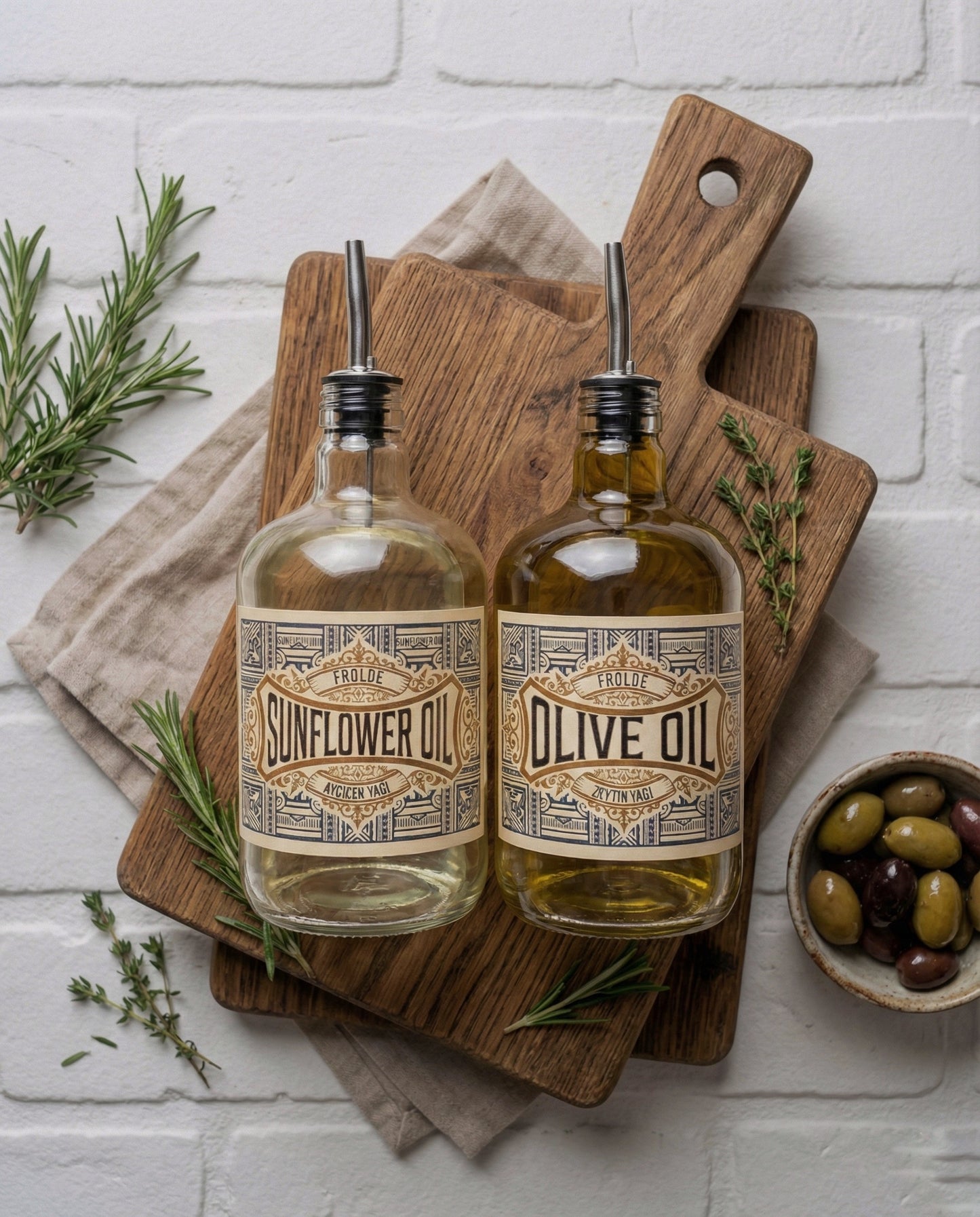 2'li Şeffaf Çelik Tıpalı 750Ml Cam Ayçiçek Yağı Zeytinyağı Şişesi Yağdanlık Vintage Retro