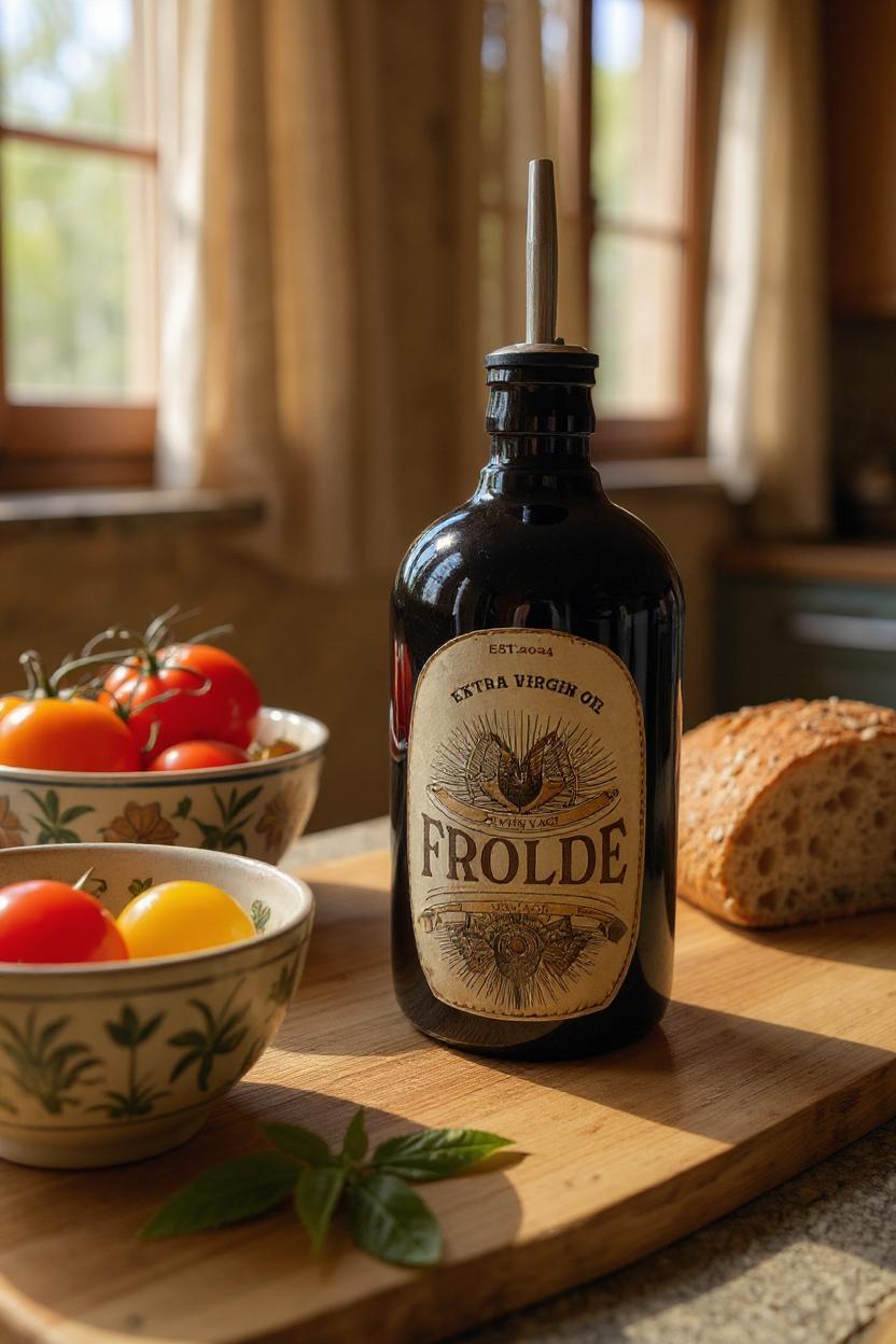 Amber 500 ml Cam Zeytinyağı Yağdanlık Şişesi Vintage Ayçiçek Yağlık