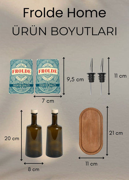 2'li Amber 500 ml Cam Ayçiçek Yağı Zeytinyağı Şişesi Yağdanlık