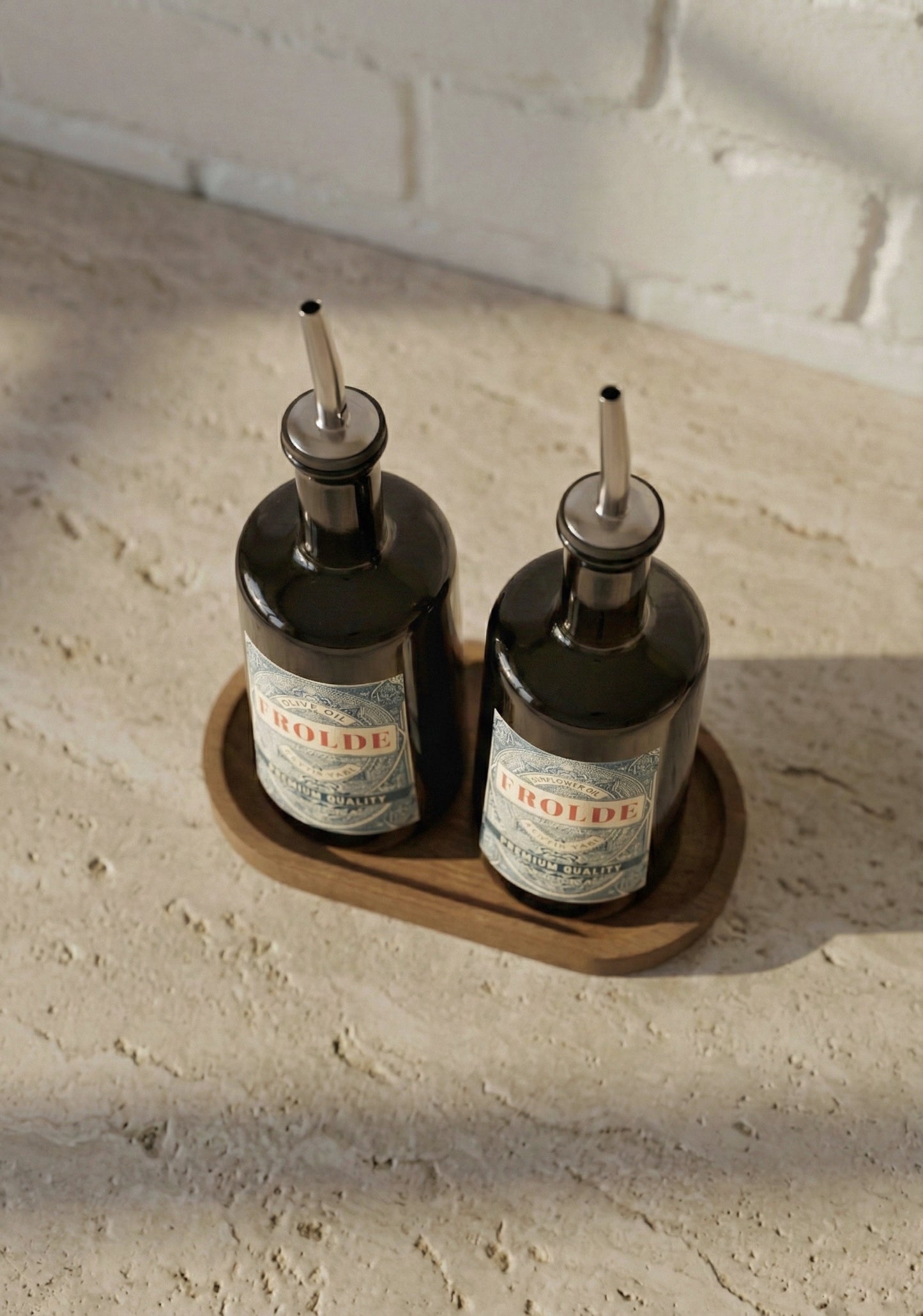 2'li Amber 500 ml Cam Ayçiçek Yağı Zeytinyağı Şişesi Yağdanlık