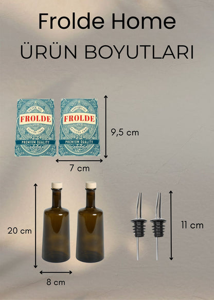 2'li Amber 500 ml Cam Ayçiçek Yağı Zeytinyağı Şişesi Yağdanlık