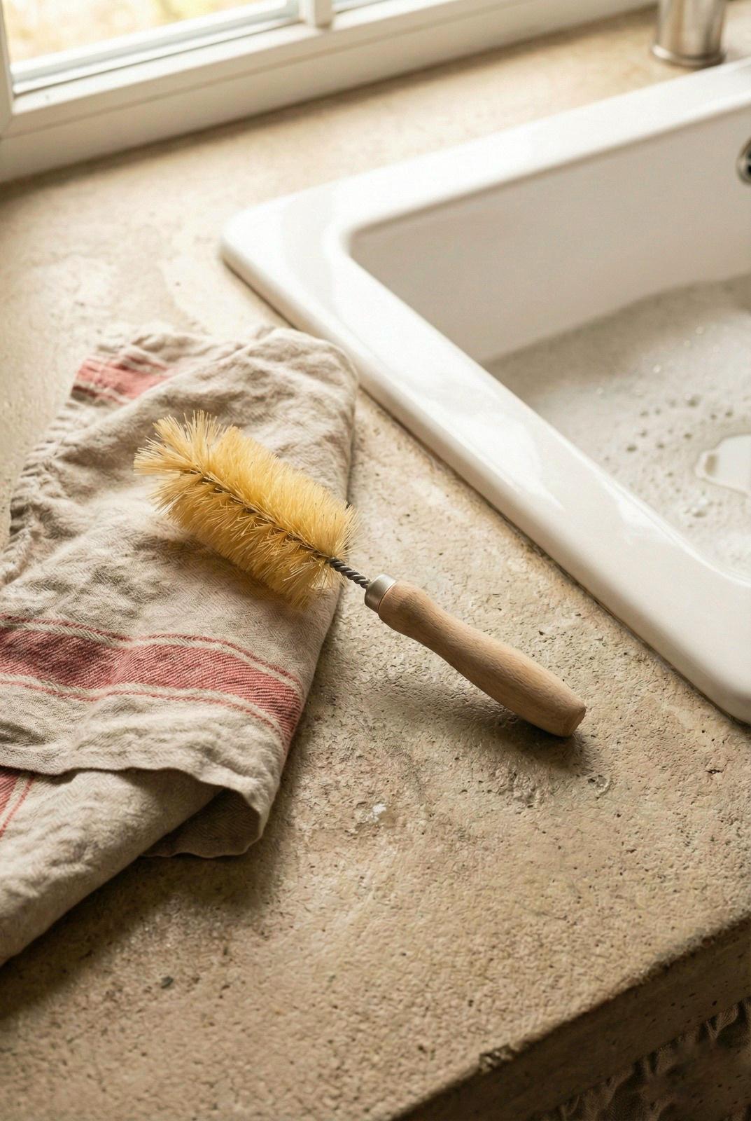 Doğal Tampiko Otu Dekoratif Mühür Bulaşık Fırçası, Meyve Sebze Temizleme Fırçası