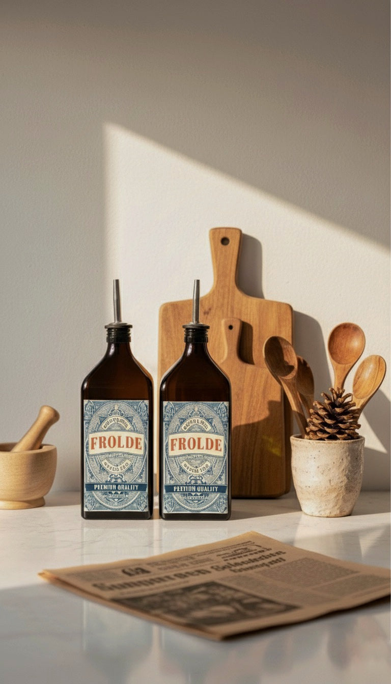 2'li Amber 500 ml Cam Yassı Ayçiçek Yağı Zeytinyağı Şişesi Yağdanlık