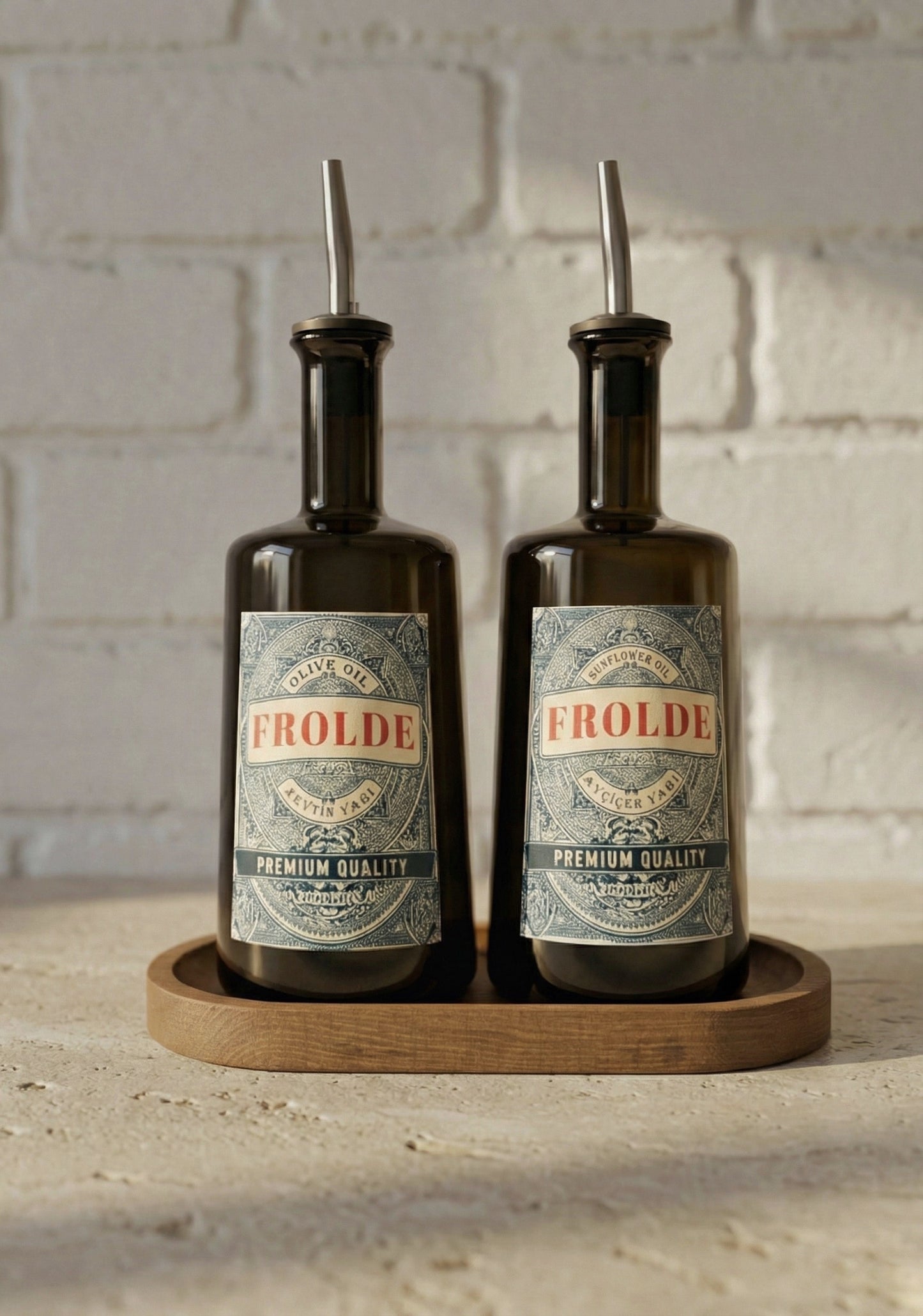 2'li Amber 500 ml Cam Ayçiçek Yağı Zeytinyağı Şişesi Yağdanlık