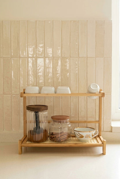 Bambu Tezgah Üstü Hazeran Bulaşıklık Organizer Düzenleyici 40x14,5x16 cm