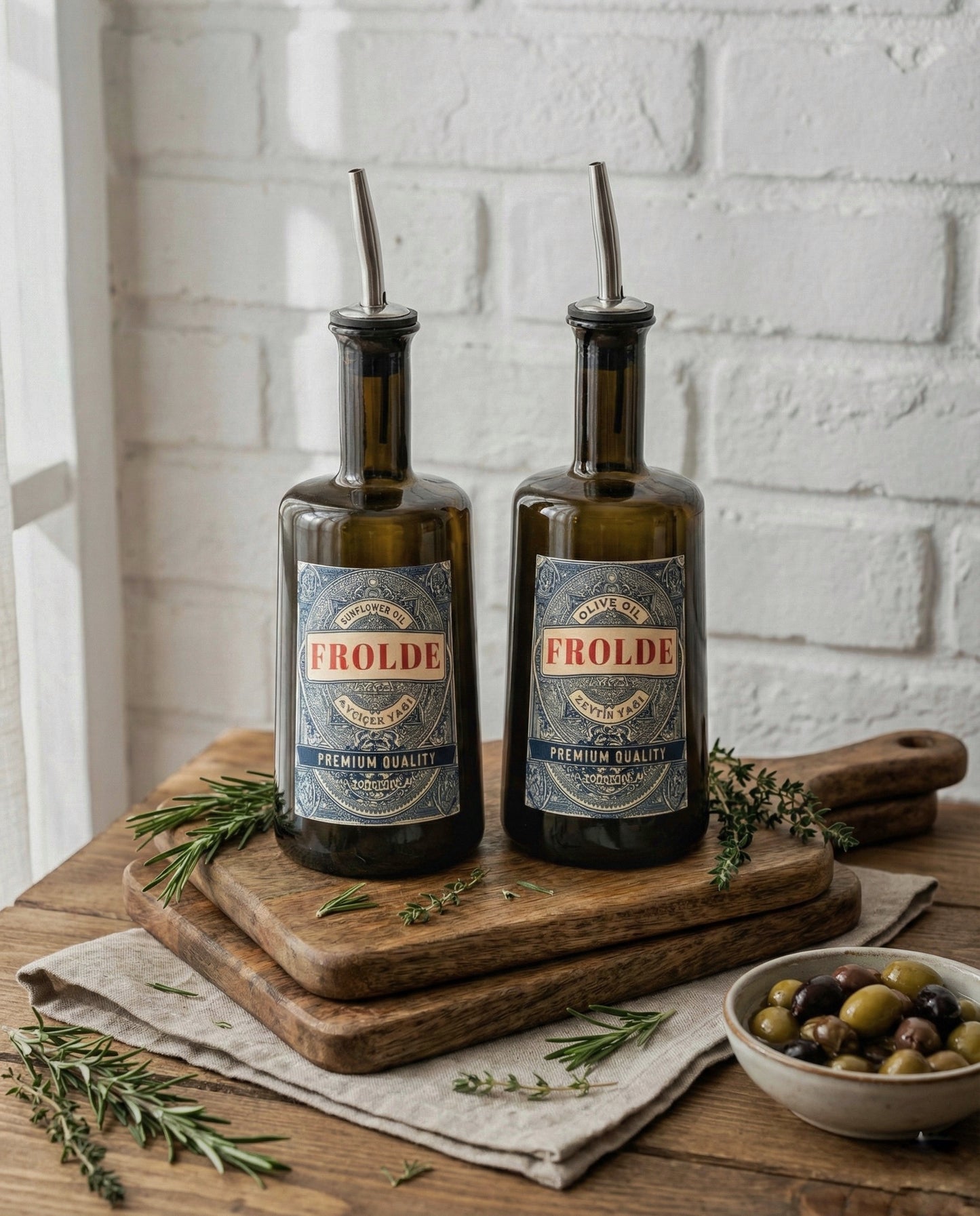 2'li Amber 500 ml Cam Ayçiçek Yağı Zeytinyağı Şişesi Yağdanlık