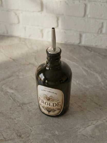 Amber 500 ml Cam Zeytinyağı Yağdanlık Şişesi Vintage Ayçiçek Yağlık