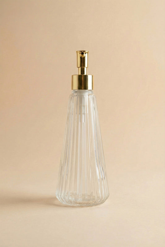 Cam Banyo Sıvı Sabunluk Şeffaf Gold Pompa