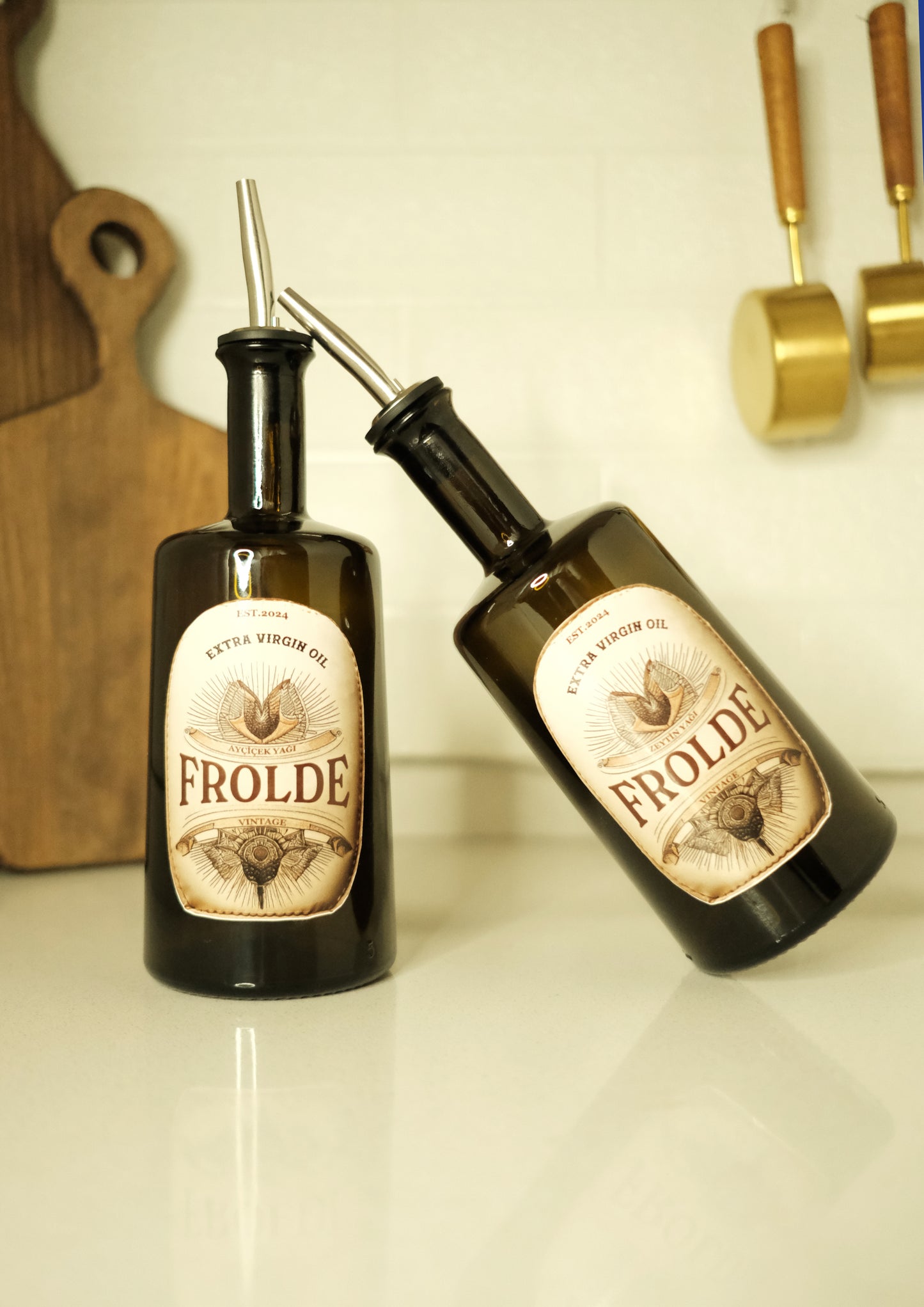 2'li Amber 500 ml Cam Ayçiçek Yağı Zeytinyağı Şişesi Yağdanlık