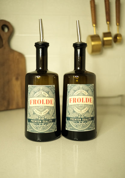 2'li Amber 500 ml Cam Ayçiçek Yağı Zeytinyağı Şişesi Yağdanlık