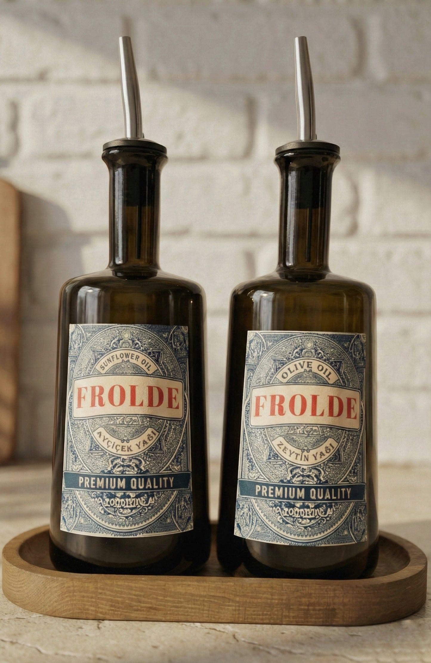 2'li Amber 500 ml Cam Ayçiçek Yağı Zeytinyağı Şişesi Yağdanlık