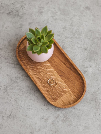 Ceviz Oval Ahşap Yağdanlık Yağlık Altlık Standı