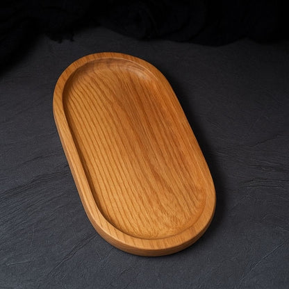 Ceviz Oval Ahşap Yağdanlık Yağlık Altlık Standı