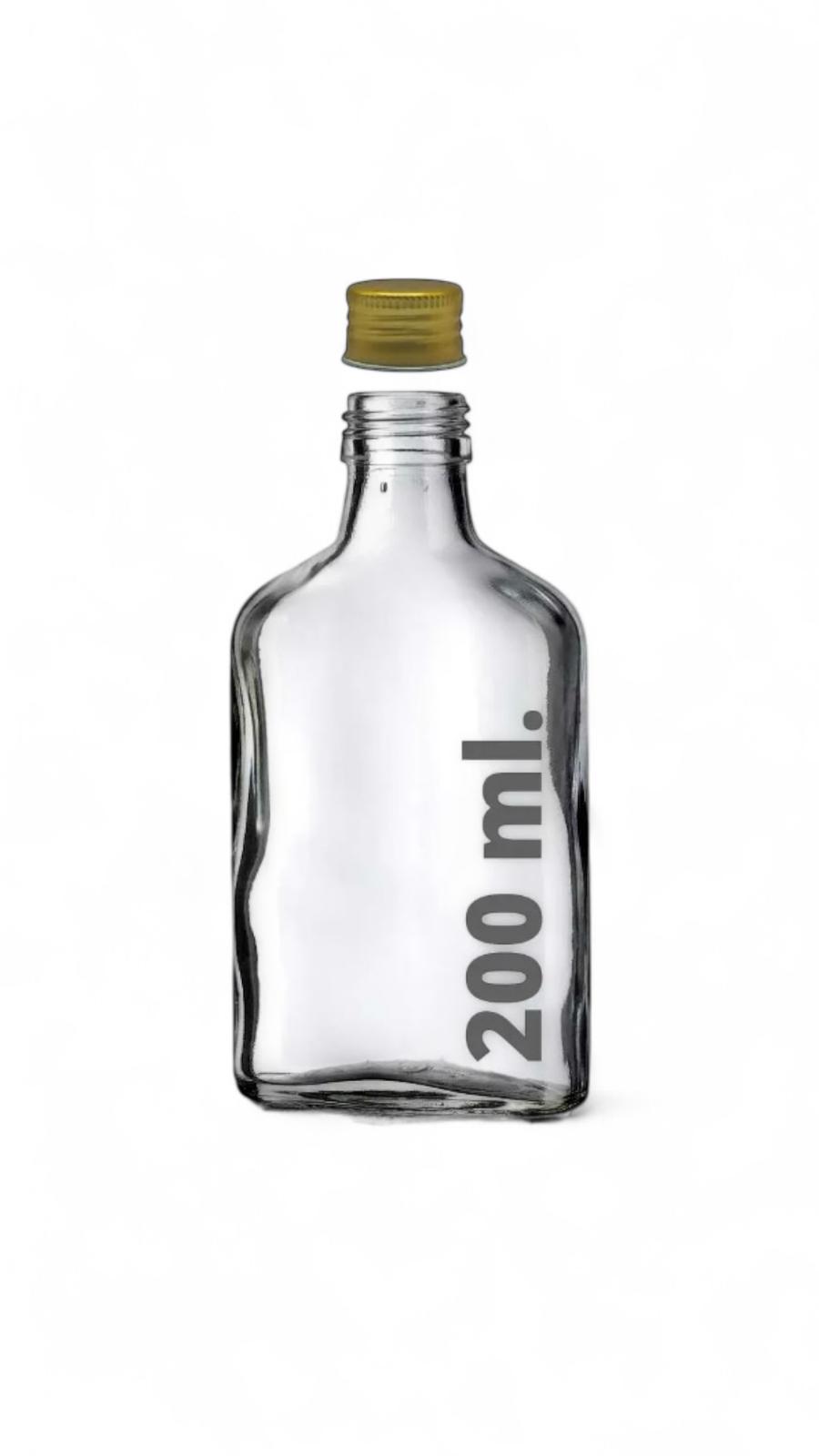 6’lı Sızdırmaz Gold Metal Kapaklı Cold Brew Kahve Detoks Yassı Cam Şişe 200 ml