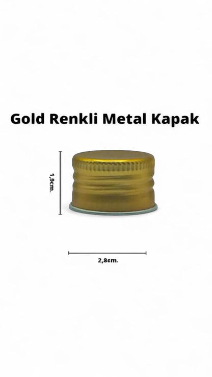 6’lı Sızdırmaz Gold Metal Kapaklı Cold Brew Kahve Detoks Yassı Cam Şişe 200 ml