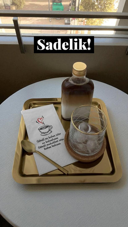 6’lı Sızdırmaz Gold Metal Kapaklı Cold Brew Kahve Detoks Yassı Cam Şişe 200 ml