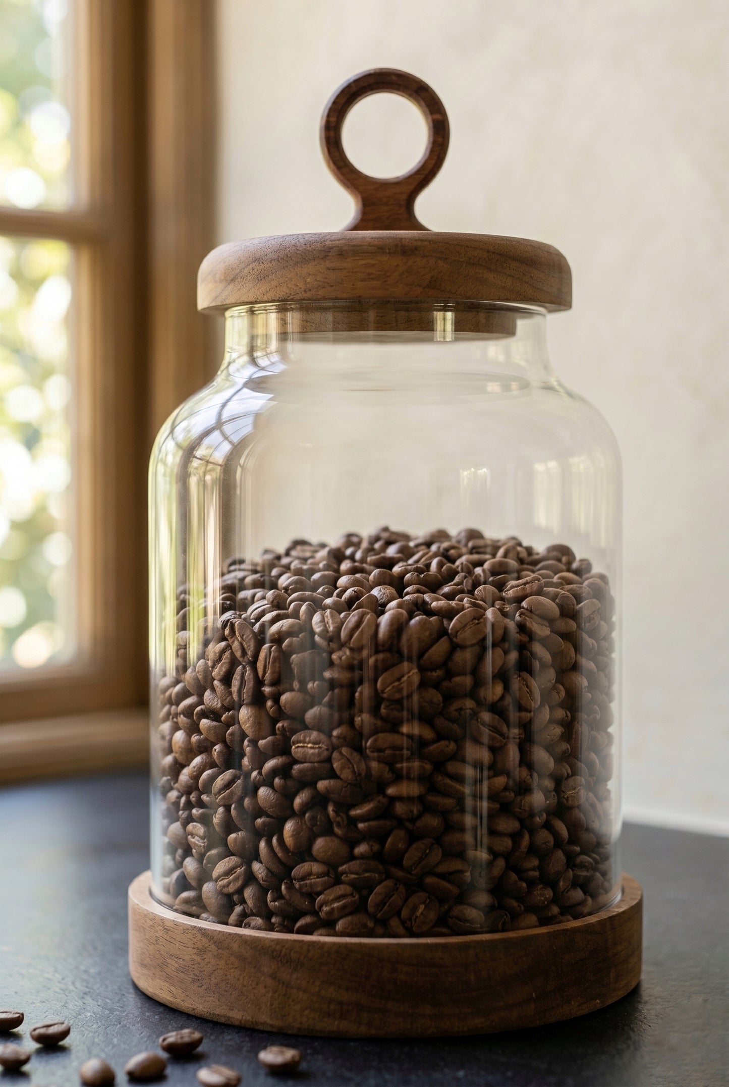 Ring Vakumlu Akasya Kapaklı Kavanoz 1100 ml (Tekli)