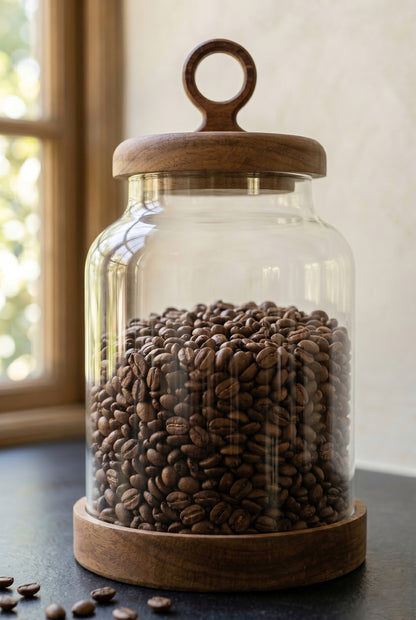 Ring Vakumlu Akasya Kapaklı Kavanoz 1100 ml (Tekli)