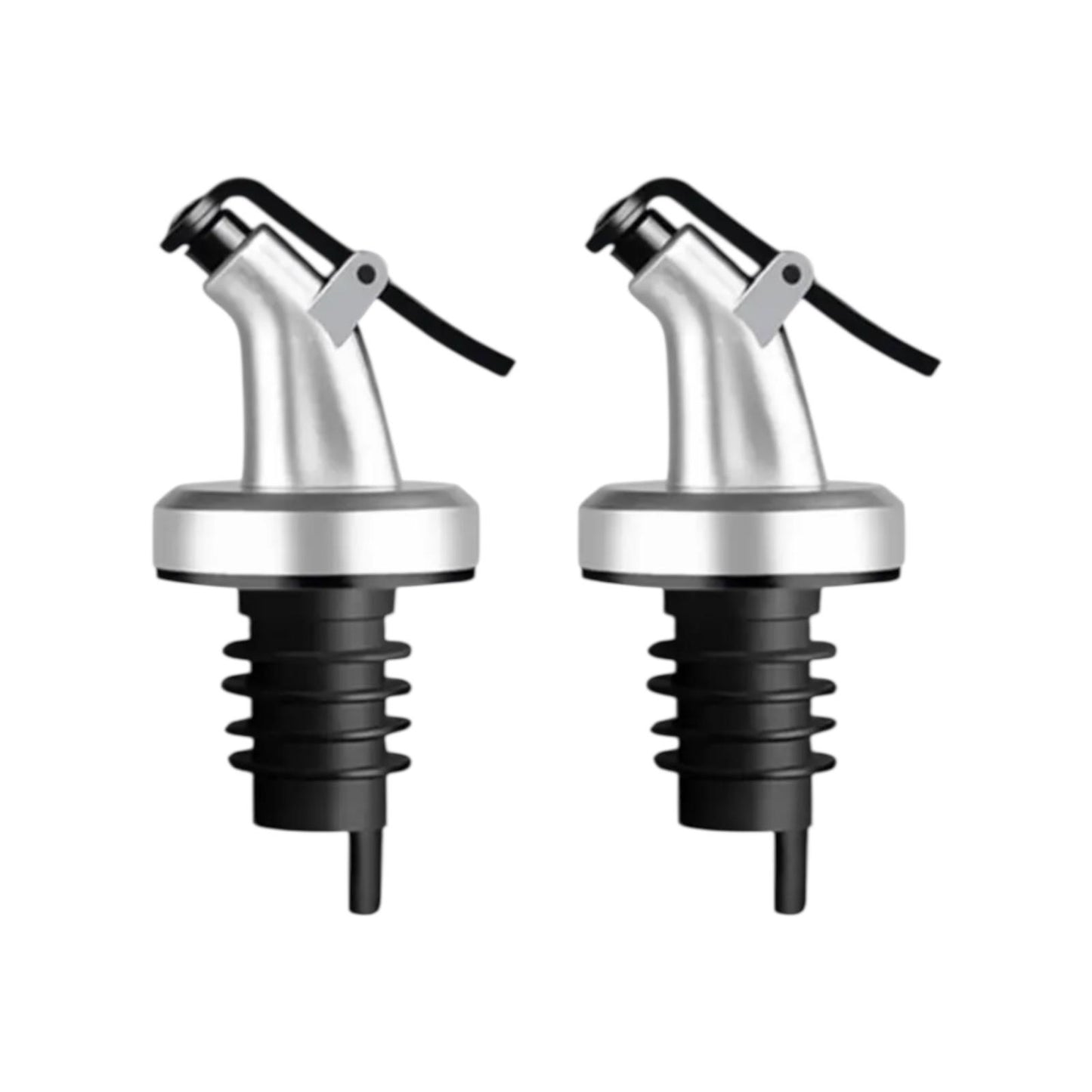 2 Adet Gümüş Renk Kapaklı Damlatmaz Yağ Tıpası Yağdanlık Şişe Ucu