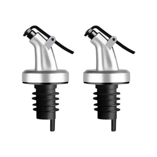 2 Adet Gümüş Renk Kapaklı Damlatmaz Yağ Tıpası Yağdanlık Şişe Ucu