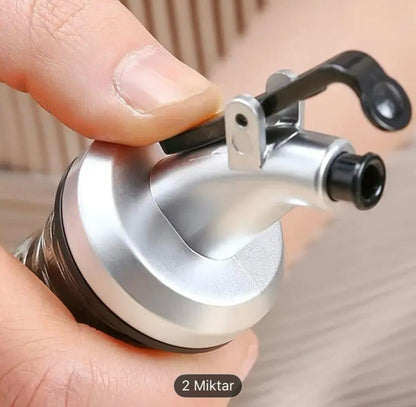 2 Adet Gümüş Renk Kapaklı Damlatmaz Yağ Tıpası Yağdanlık Şişe Ucu